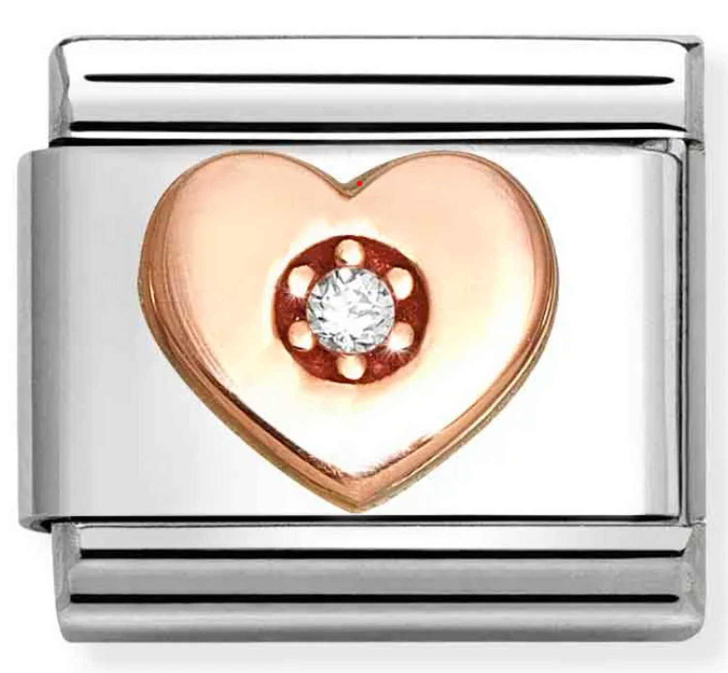 Nomination Link 9K Rose Gold Serce z białą cyrkonią 430305 39.png